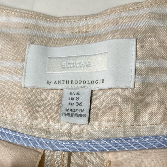 Anthropologie ETT TWA Striped Wide Leg Linen Pants Belted - Picture 8 of 9